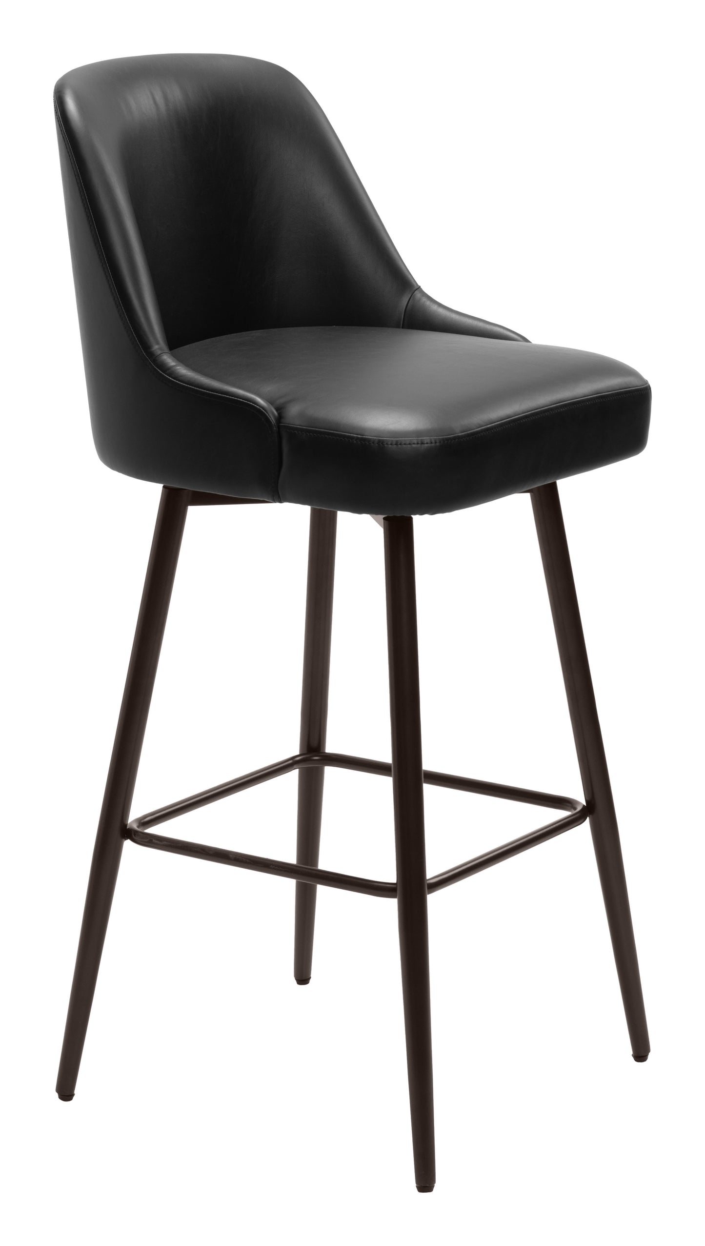 Keppel Swivel Barstool Black & Bronze