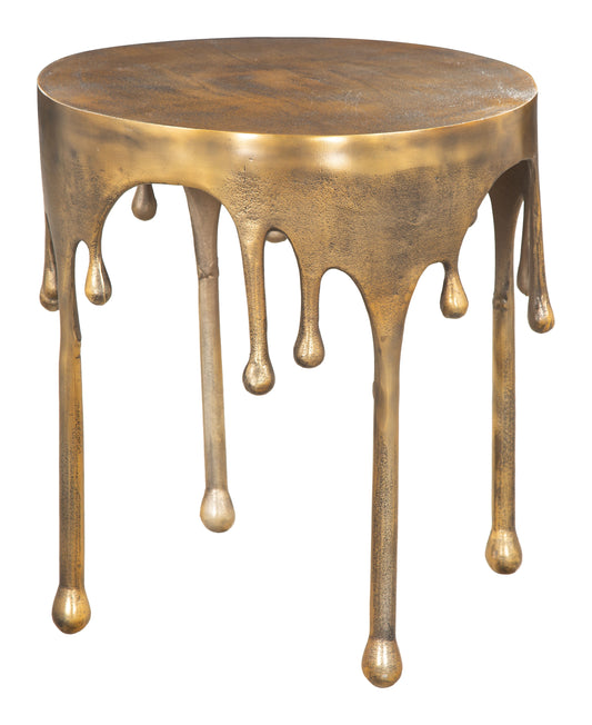 Drip Side Table Antique Brass