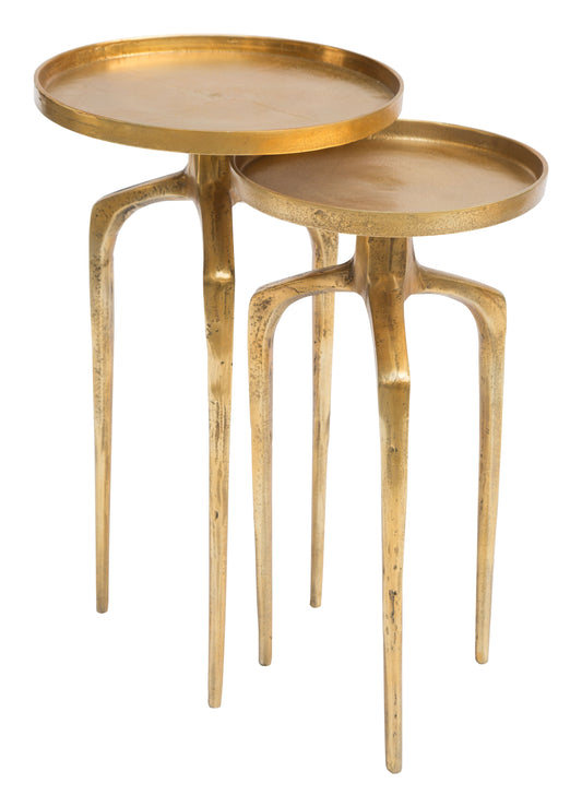 Como Accent Table Set (2-Piece) Antique Gold