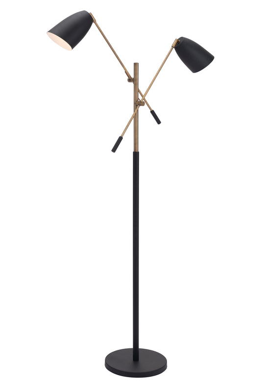 Tanner Floor Lamp Black & Brass