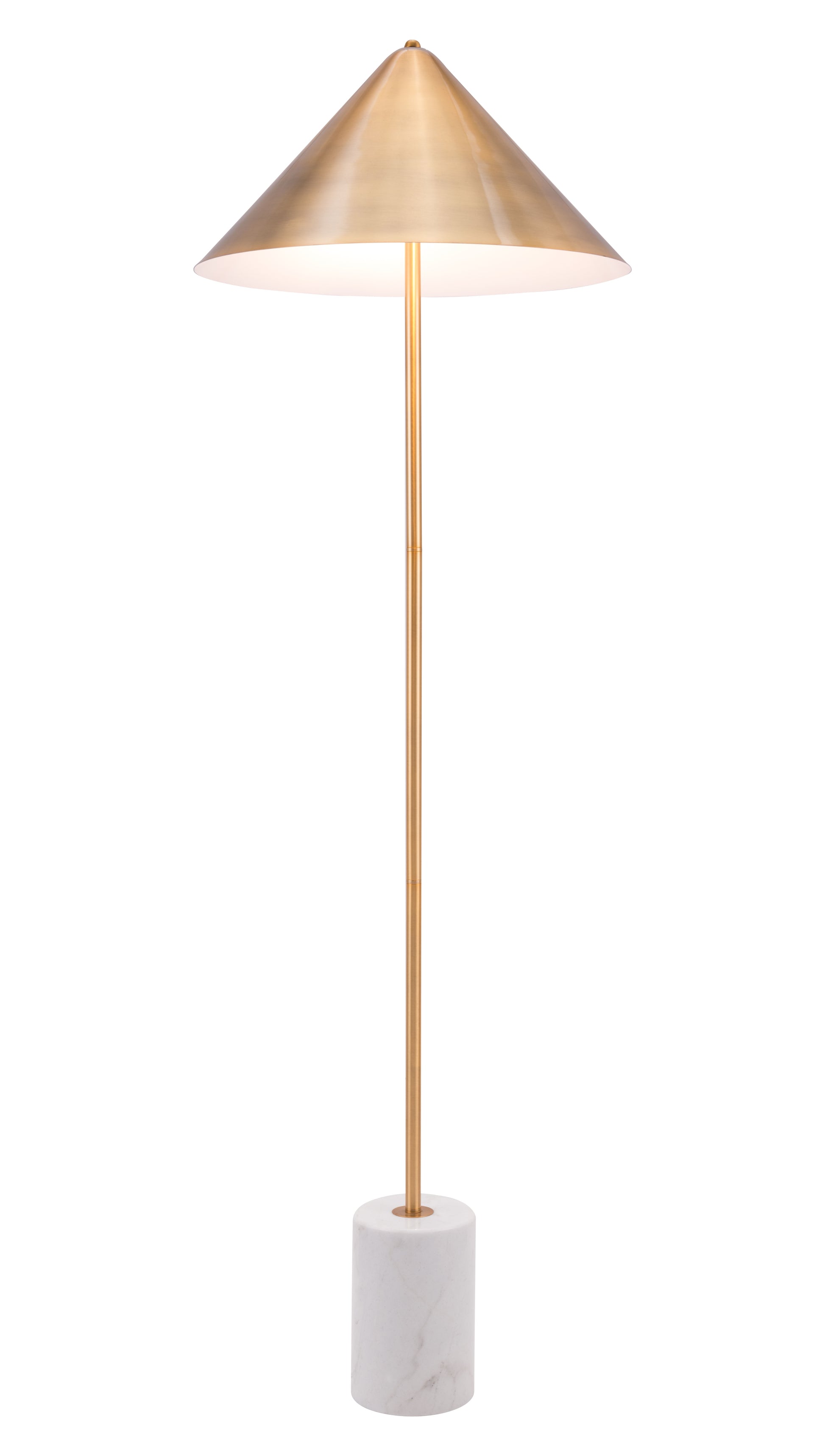 Bianca Floor Lamp Brass & White