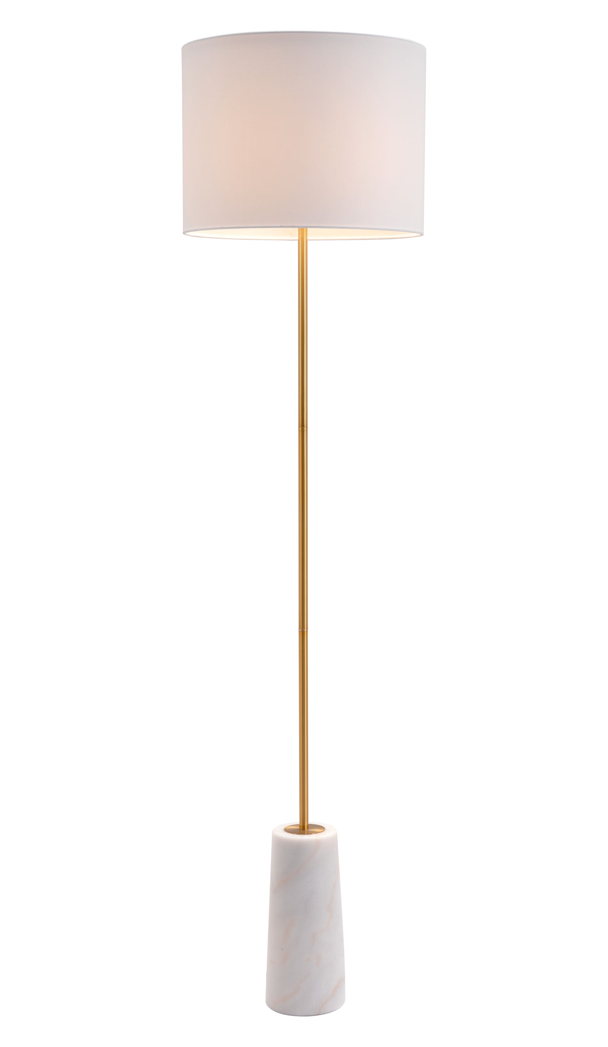 Titan Floor Lamp White & Brass