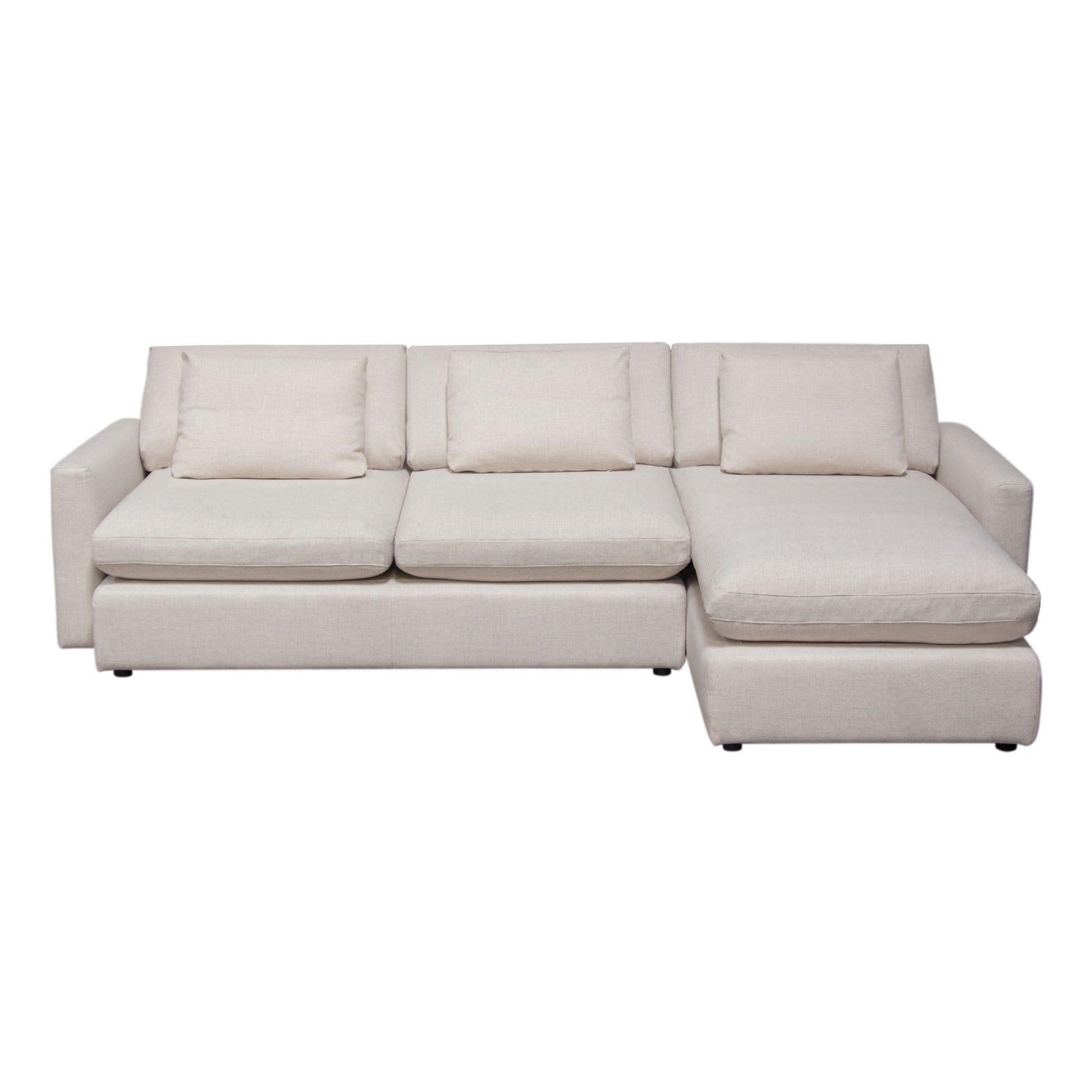 Arcadia 2PC Reversible Chaise Sectional w/ Feather Down Seating in Cream Fabric by Diamond Sofa