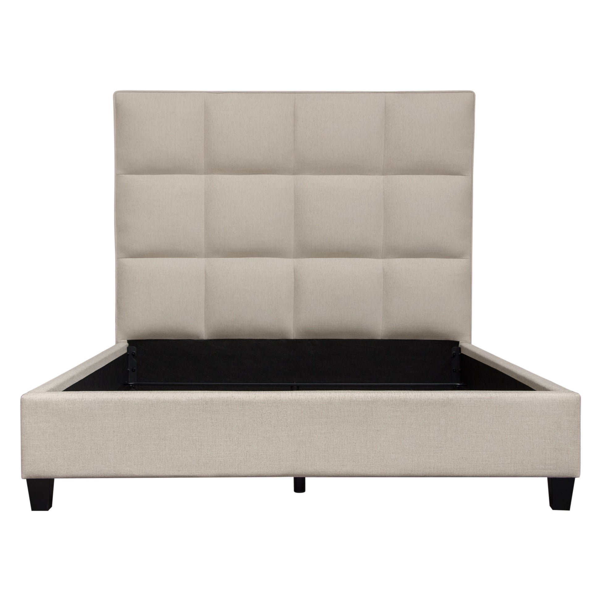 Devon Grid Tufted Eastern King Bed in Sand Fabric by Diamond Sofa