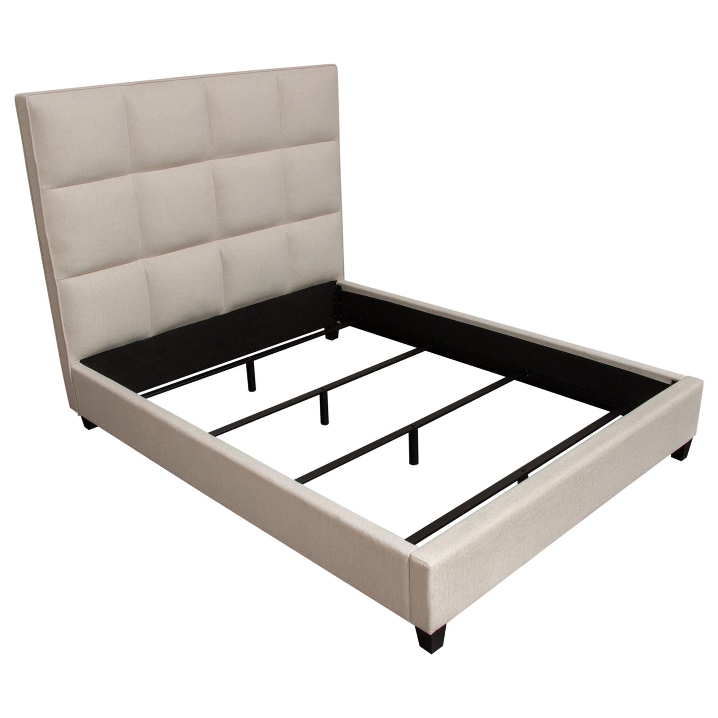 Devon Grid Tufted Queen Bed