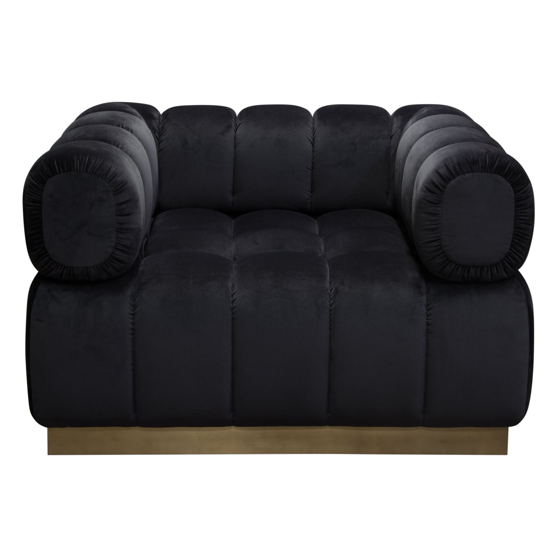 Image Low Profile Chair in Black Velvet w/ Brushed Gold Base by Diamond Sofa