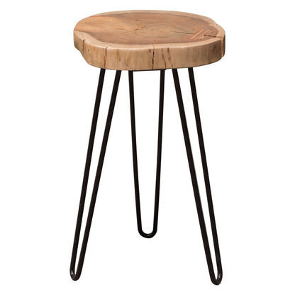 Joss Natural Acacia One of a Kind Live Edge Accent Table w/ Black Hairpin Legs by Diamond Sofa