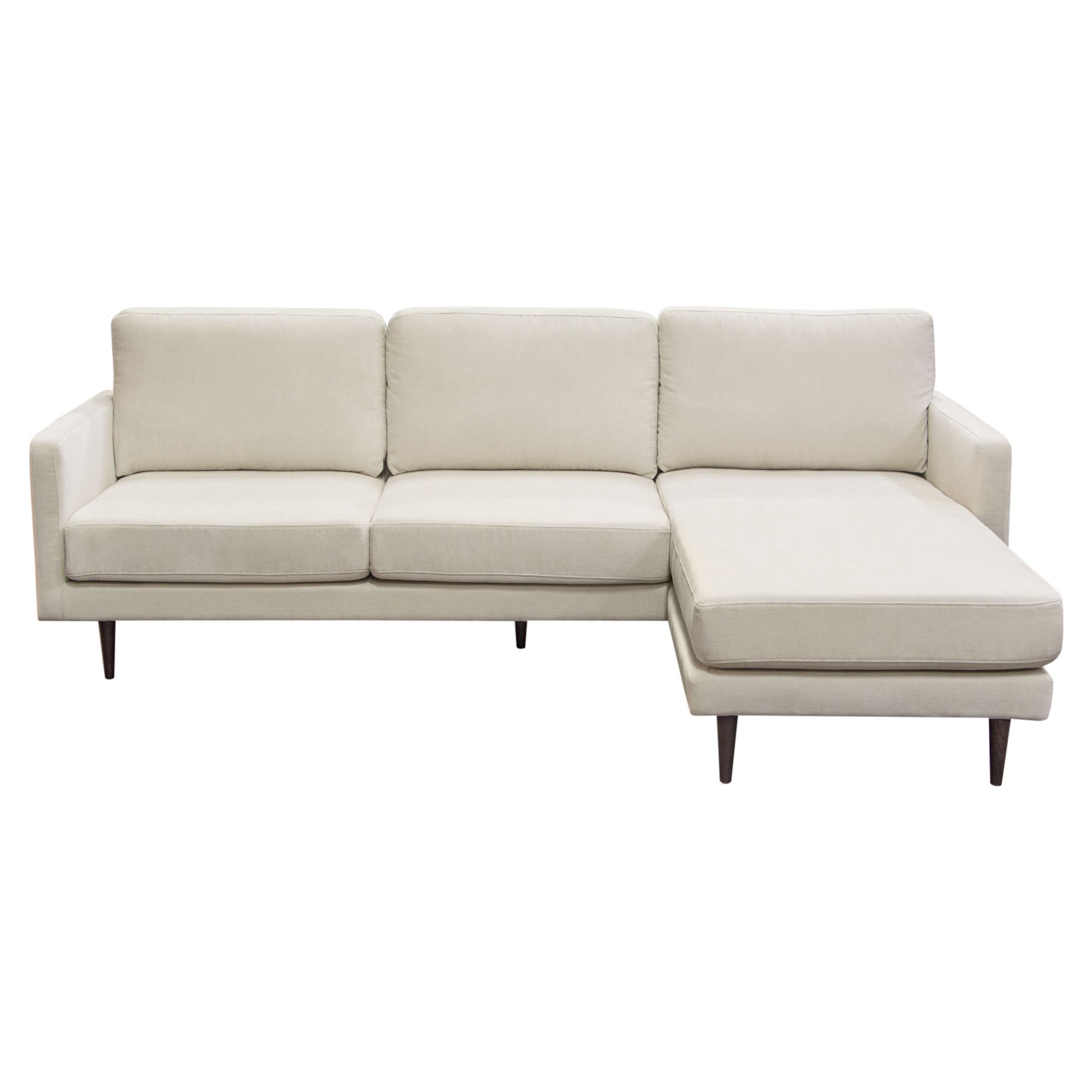 Kelsey Reversible Chaise Sectional in Cream Fabric by Diamond Sofa