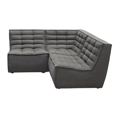 Marshall 3PC Corner Modular Sectional w/ Scooped Seat in Grey Fabric by Diamond Sofa