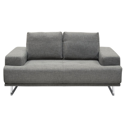 Russo Loveseat w/ Adjustable Seat Backs in Space Grey Fabric by Diamond Sofa