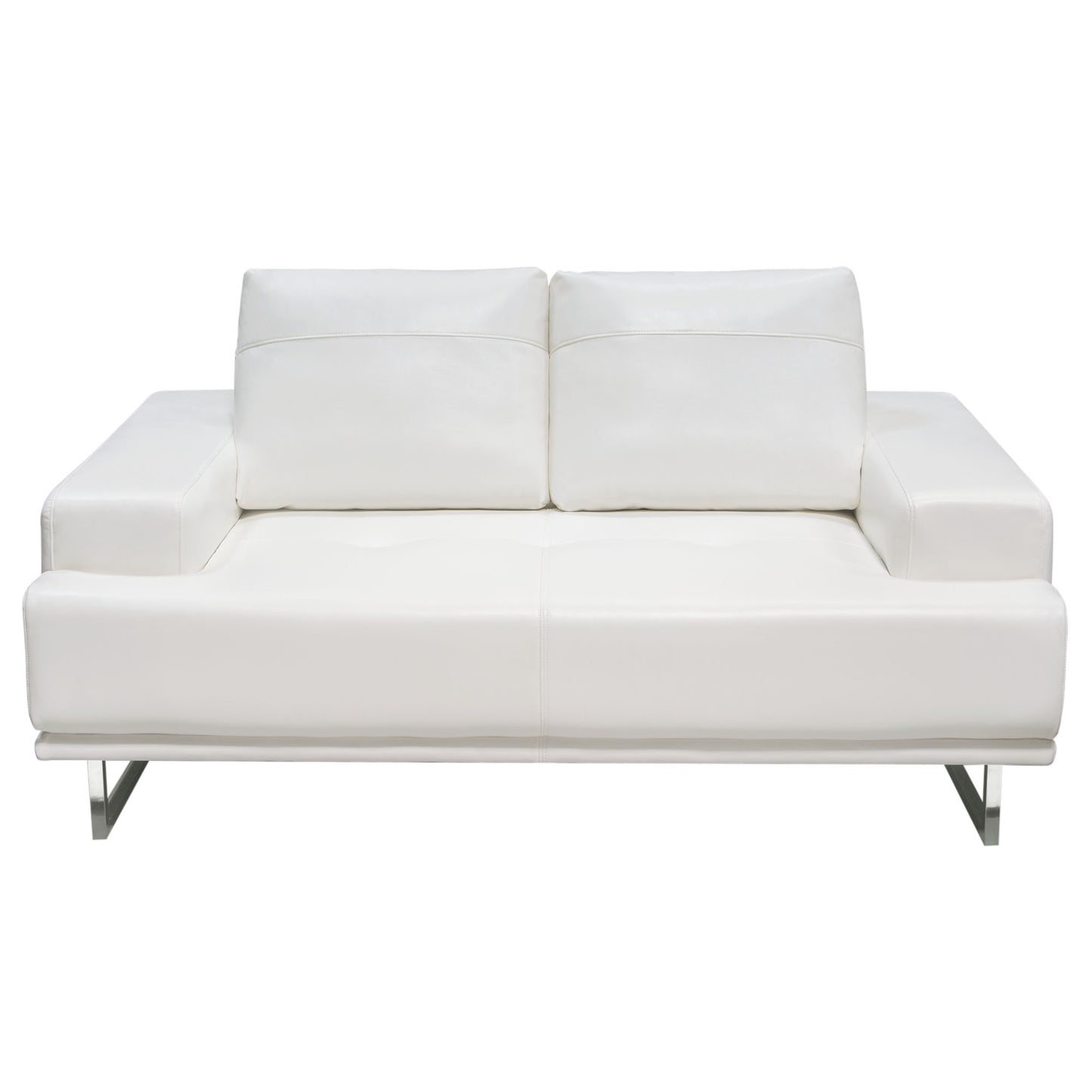 Russo Loveseat w/ Adjustable Seat Backs in White Air Leather by Diamond Sofa