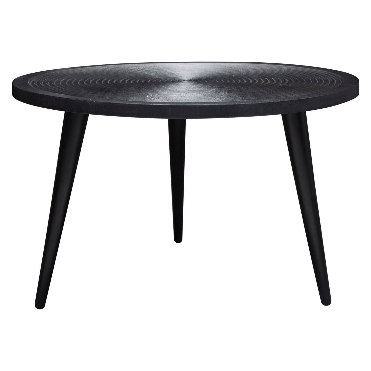 Vortex Round Cocktail Table in Solid Mango Wood Top in Black Finish & Iron Legs by Diamond Sofa