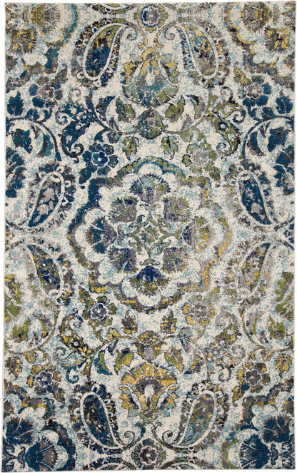 Brixton Ombre Medallion Rug, Moroccan Blue/Green 10ft x 13ft - 2in Area Rug