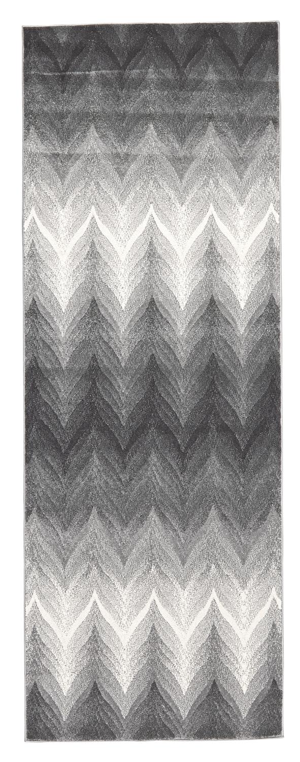 Bleecker Contemporary Chevron, Gargoyle Gray/White, 2ft-10in x 7ft-10in, Runner