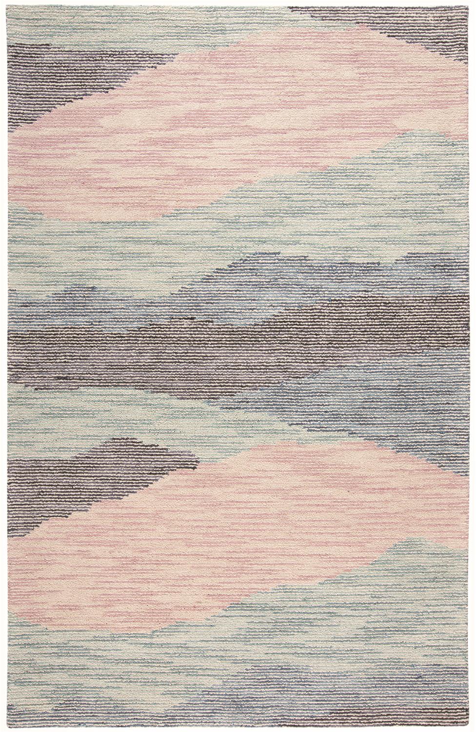 Brinker Pastel Watercolor Tufted Area Rug, Pastel Turquoise/Pink, 5ft x 8ft