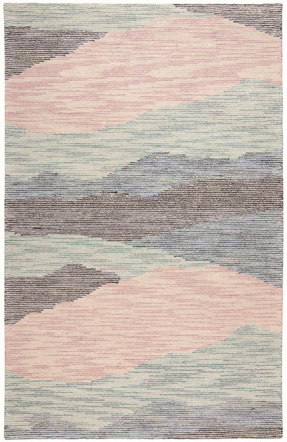 Brinker Pastel Watercolor Tufted Area Rug, Pastel Turquoise/Pink, 5ft x 8ft