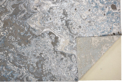 Azure Modern Metallic Oil Slick Rug