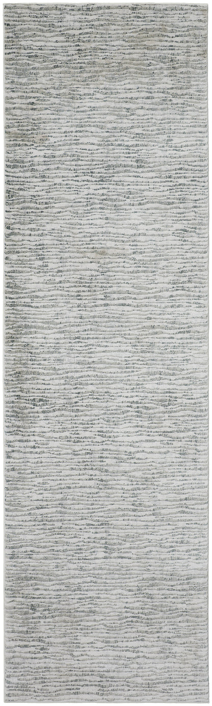 Atwell Contemporary Abstract Rug, Gray/Iceberg Green, 3ft x 10ft, Runner