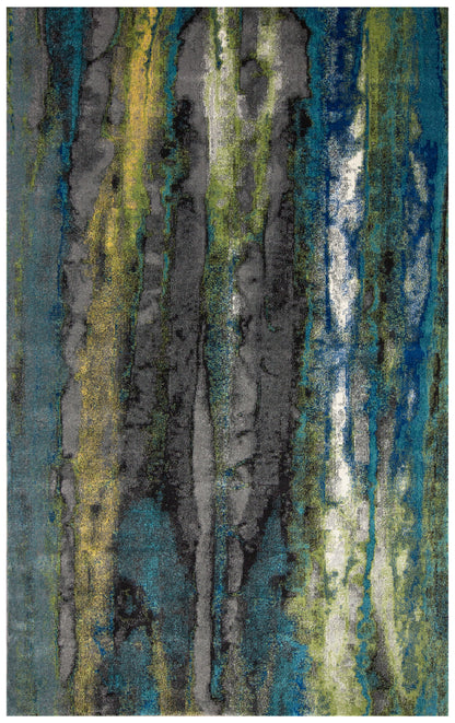 Brixton Contemporary Oil Slick Rug, Teal Blue/Green, 10ft x 13ft - 2in Area Rug