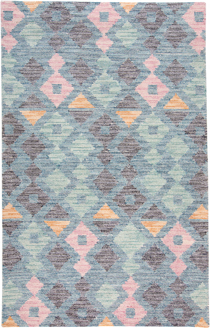 Brinker Pastel Geometric Tufted Area Rug, Blue/Charcoal Gray, 5ft x 8ft