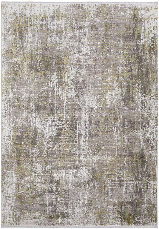 Cadiz Gradient Abstract Area Rug, Olive Gray/Jade Green, 4ft-10in x 7ft-10in